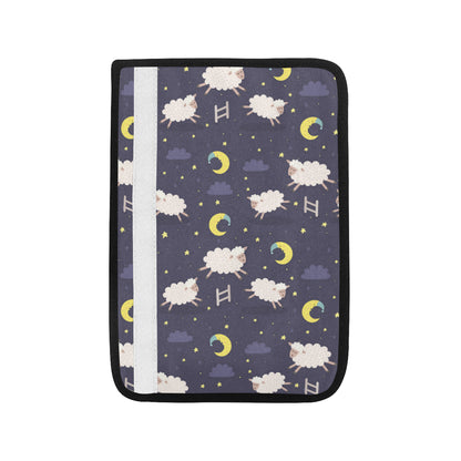 Sheep Night Pattern Print Design 02 Car Seat Belt Cover