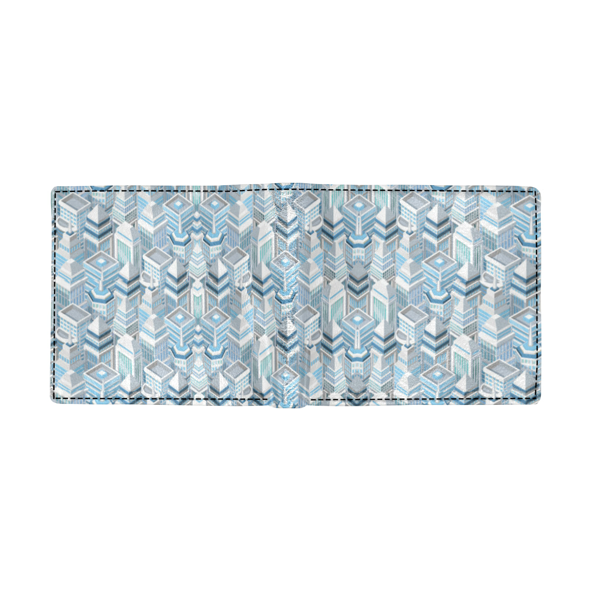 City  Pattern Print Design 03 Men's ID Card Wallet