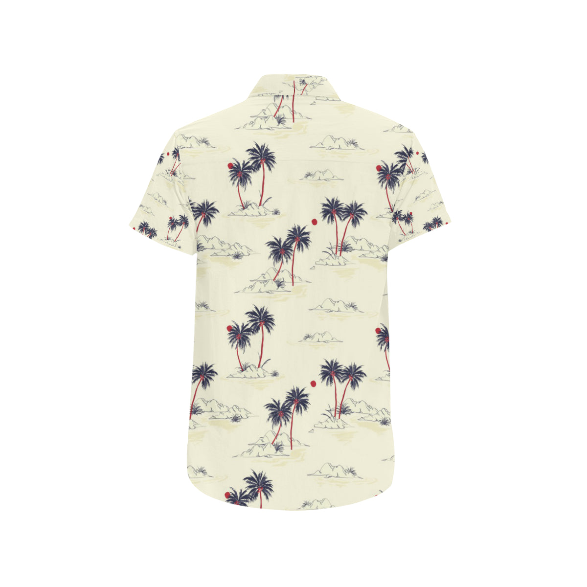 Palm Tree Pattern Print Design PT08 Men's Short Sleeve Button Up Shirt