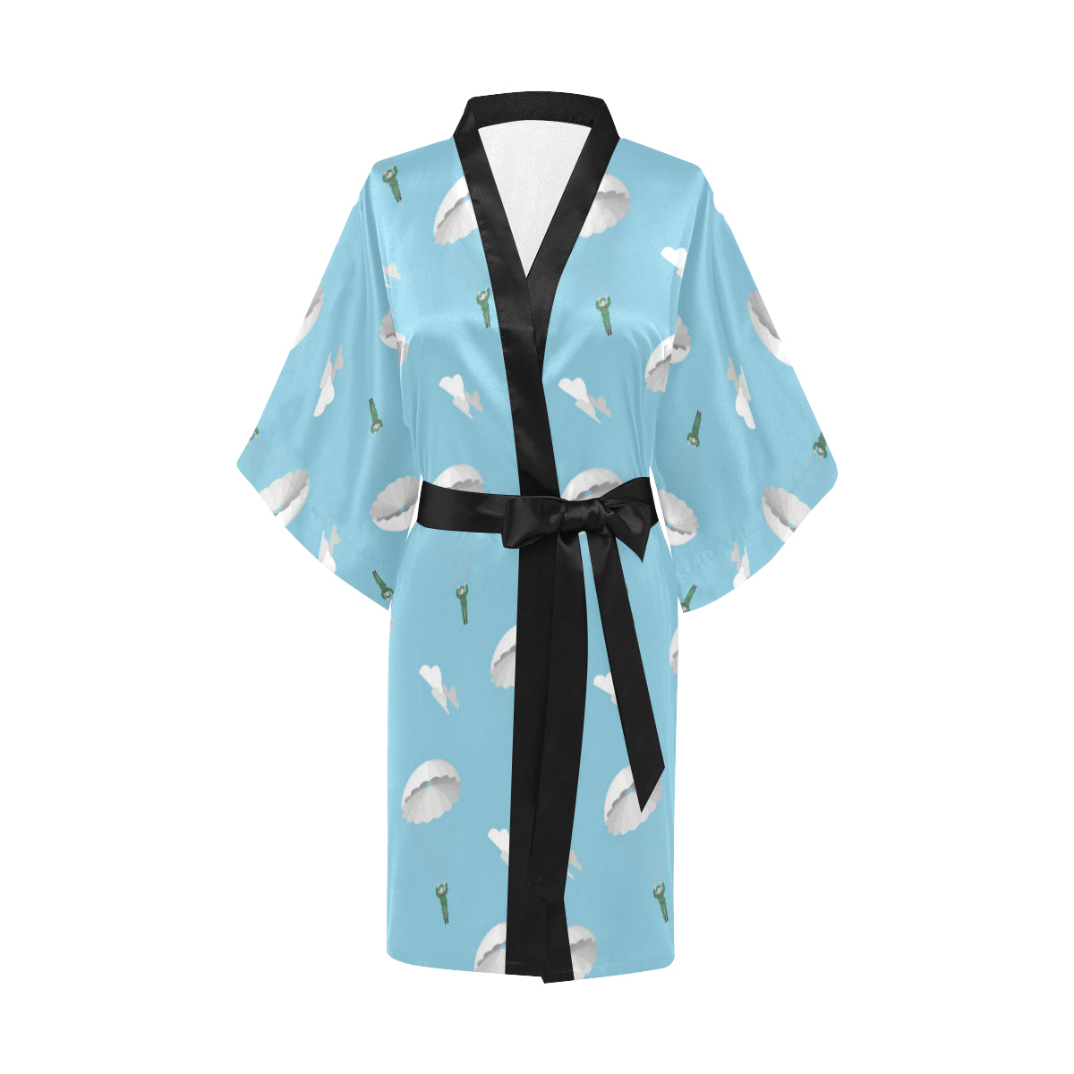 Paratrooper Pattern Print Design A02 Women's Short Kimono