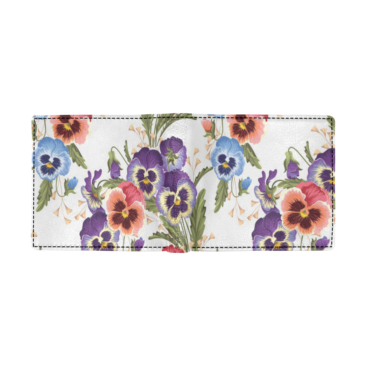 Pansy Pattern Print Design PS06 Men's ID Card Wallet
