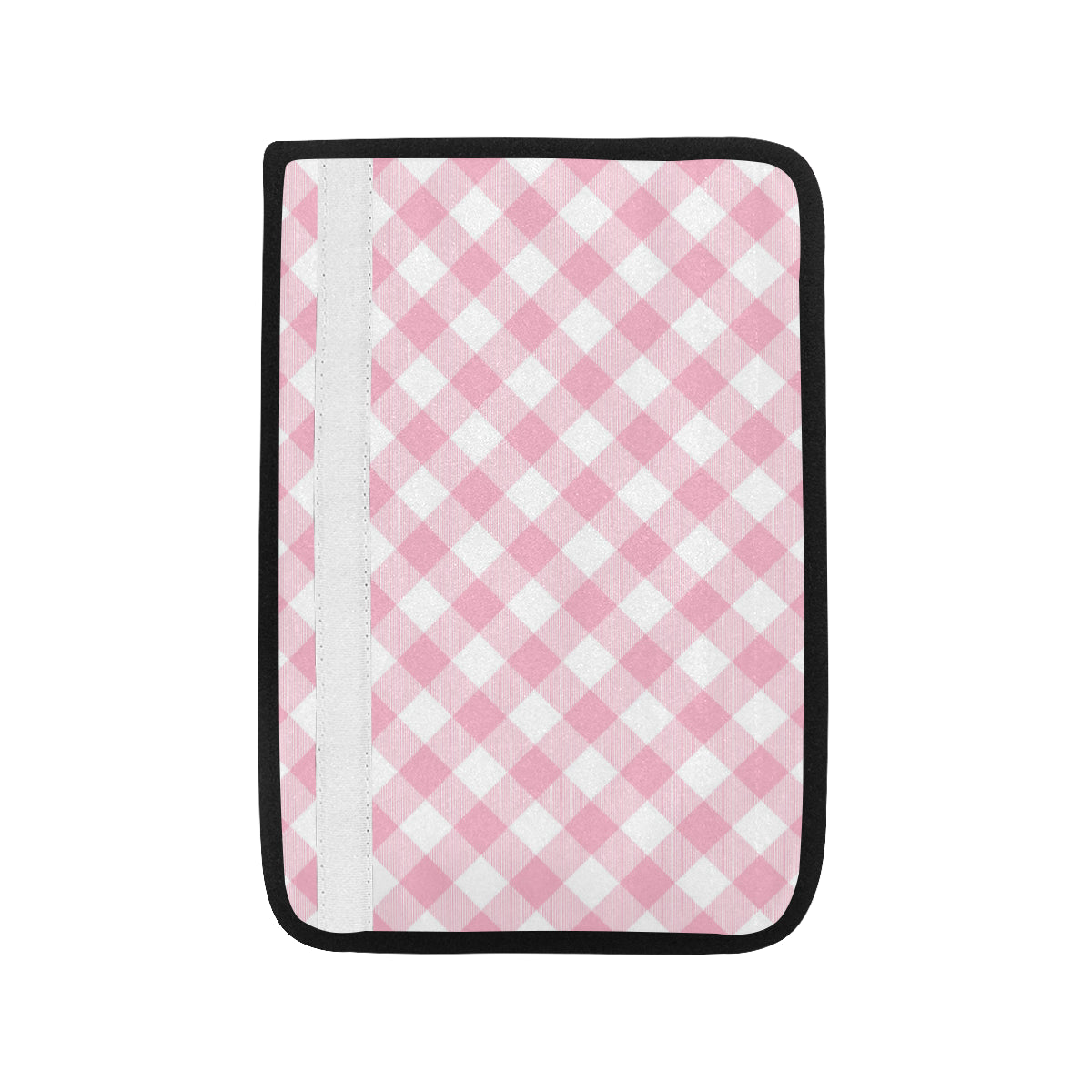 Gingham Pink Pattern Print Design 02 Car Seat Belt Cover
