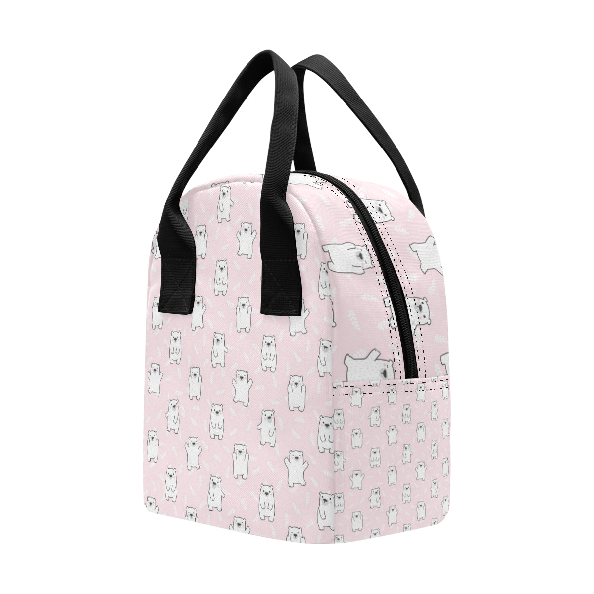 Polar Bear Pattern Print Design PB09 Insulated Lunch Bag