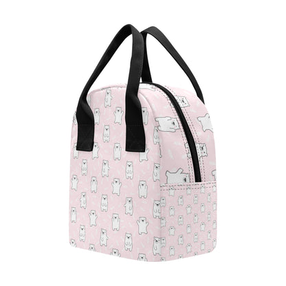 Polar Bear Pattern Print Design PB09 Insulated Lunch Bag