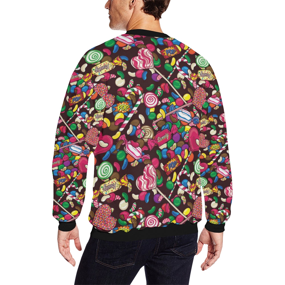 Candy Pattern Print Design CA02 Men Long Sleeve Sweatshirt