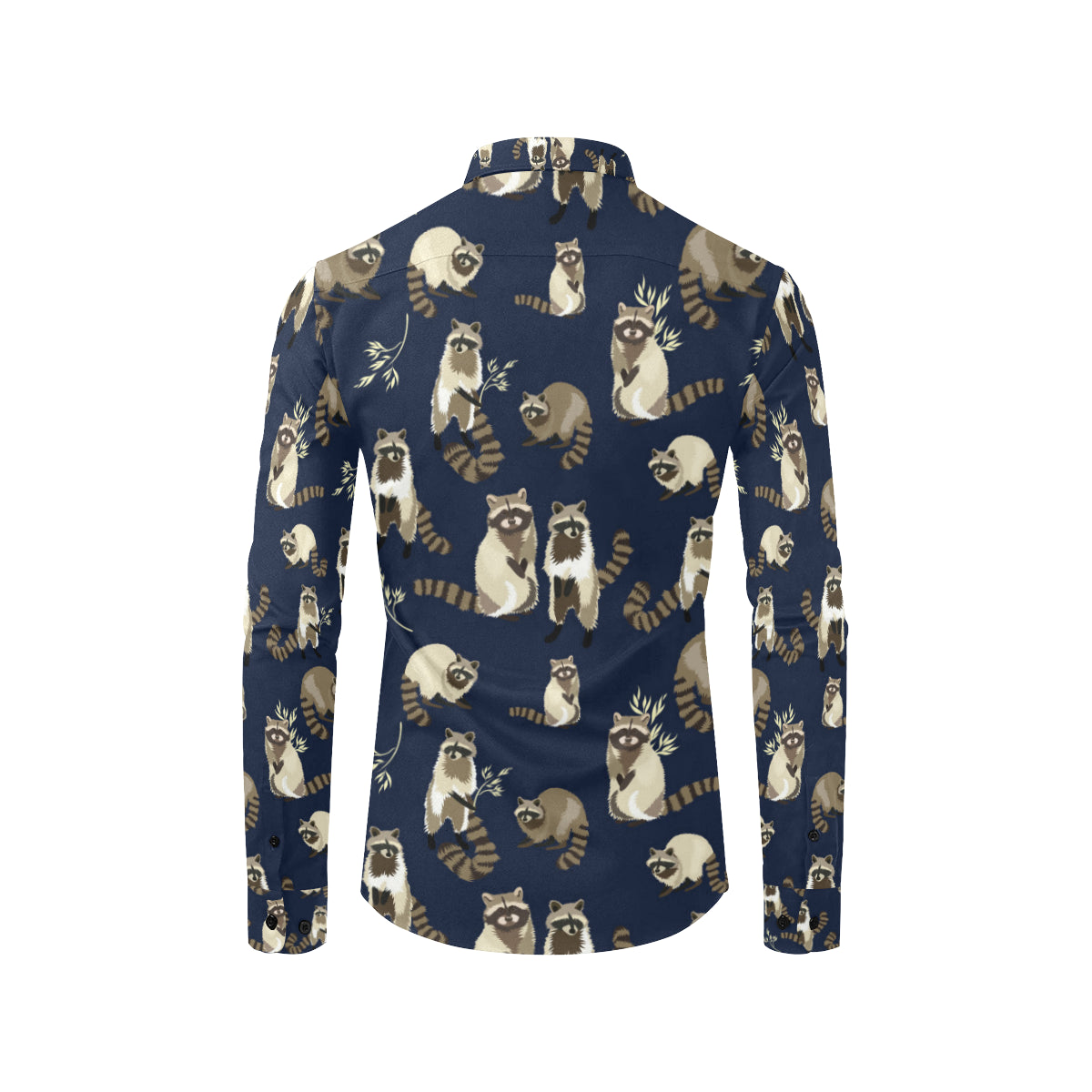 Raccoon Pattern Print Design A06 Men's Long Sleeve Shirt
