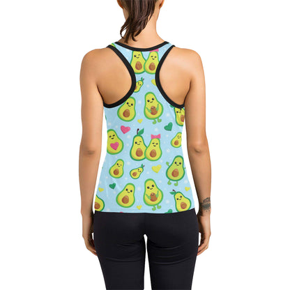 Avocado Pattern Print Design AC09 Women's Racerback Tank Top