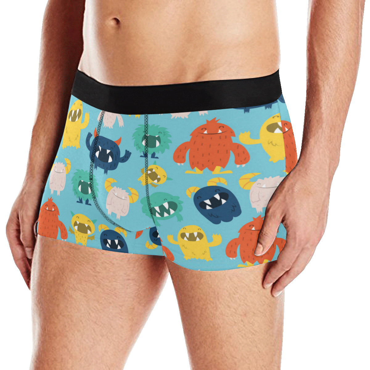 Monster Cartoon Pattern Print Design 03 Men's Boxer Briefs