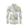 Gold Glitter Tropical Palm Leaves Men's Long Sleeve Shirt