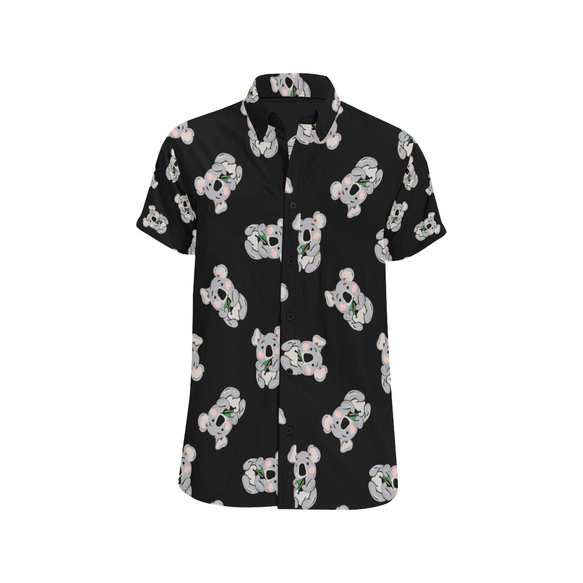 Koala Pattern Print Design 05 Men's Short Sleeve Button Up Shirt