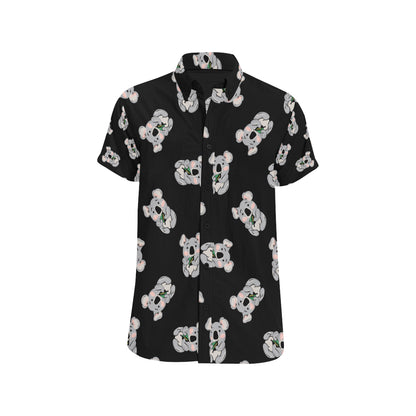 Koala Pattern Print Design 05 Men's Short Sleeve Button Up Shirt