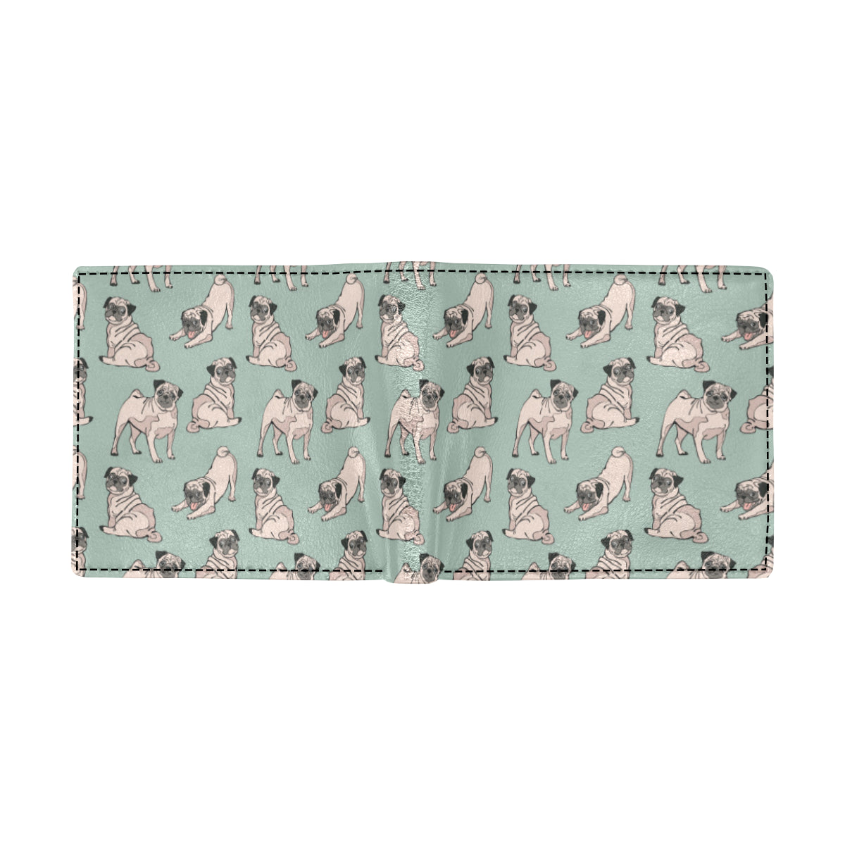 Pug Pattern Print Design A01 Men's ID Card Wallet