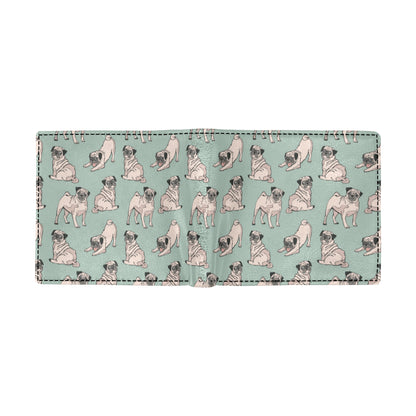 Pug Pattern Print Design A01 Men's ID Card Wallet