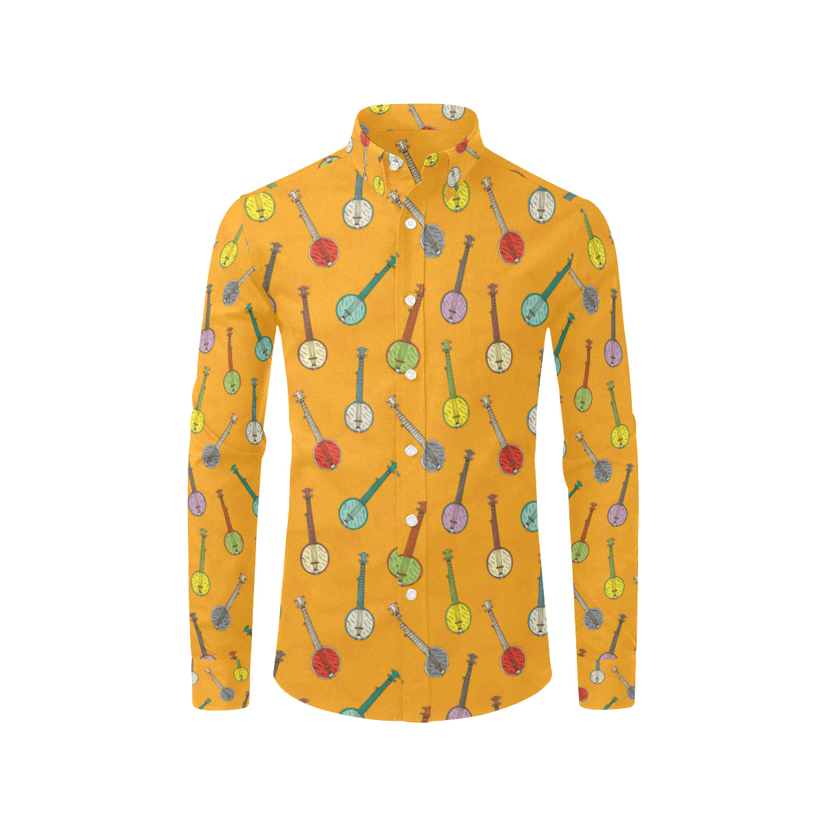 Banjo Pattern Print Design 02 Men's Long Sleeve Shirt