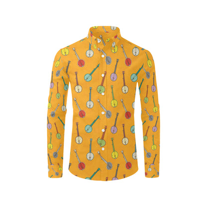 Banjo Pattern Print Design 02 Men's Long Sleeve Shirt
