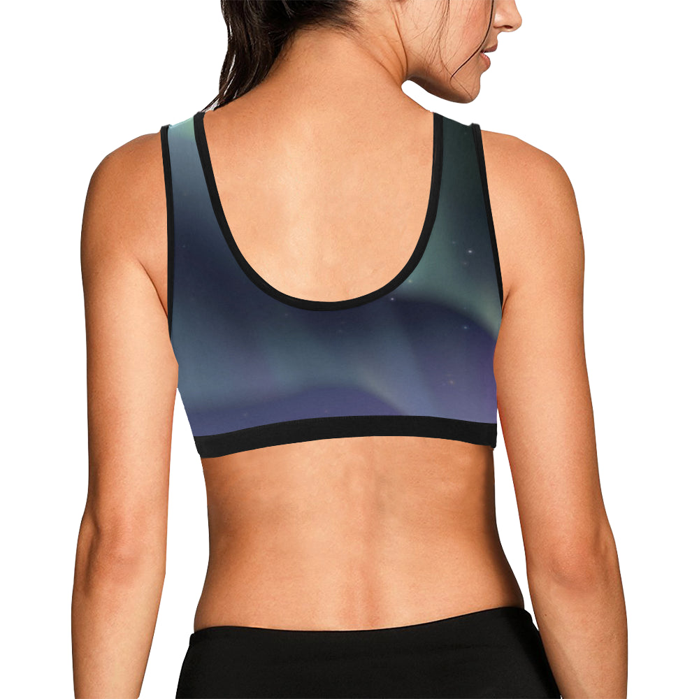 Aurora Borealis Pattern Print Design 01 Sports Bra