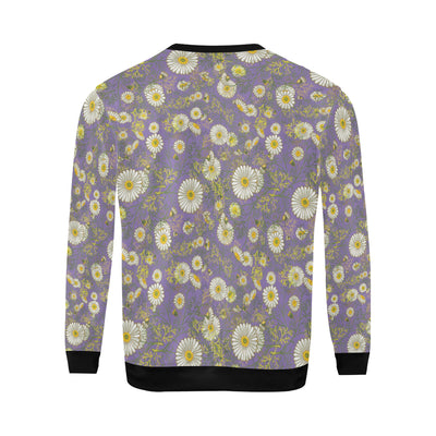 Daisy Pattern Print Design DS011 Men Long Sleeve Sweatshirt