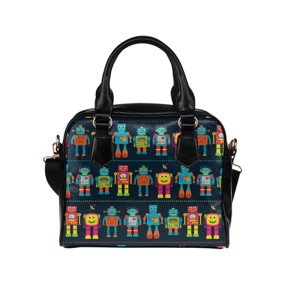 Robot Pattern Print Design A01 Shoulder Handbag