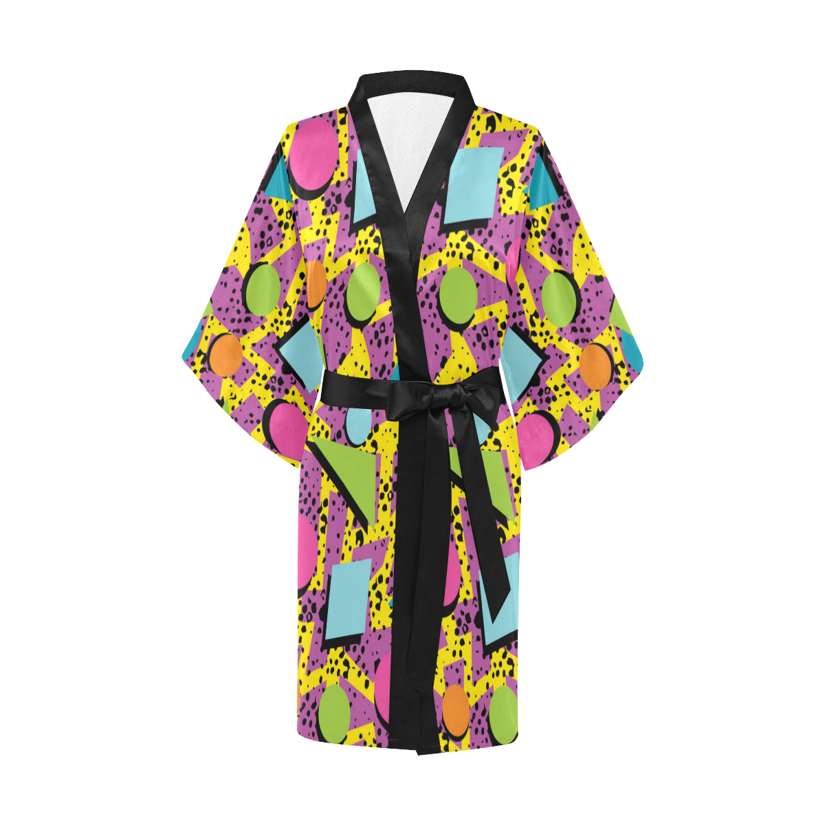 80s Pattern Print Design 1 Women's Short Kimono