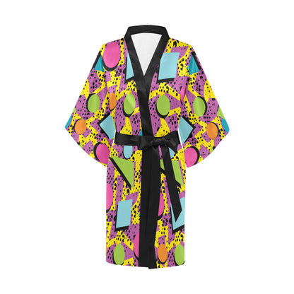 80s Pattern Print Design 1 Women's Short Kimono