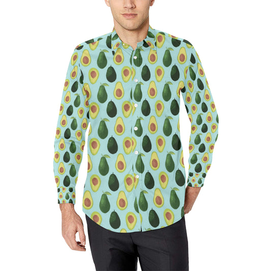Avocado Pattern Print Design 04 Men's Long Sleeve Shirt