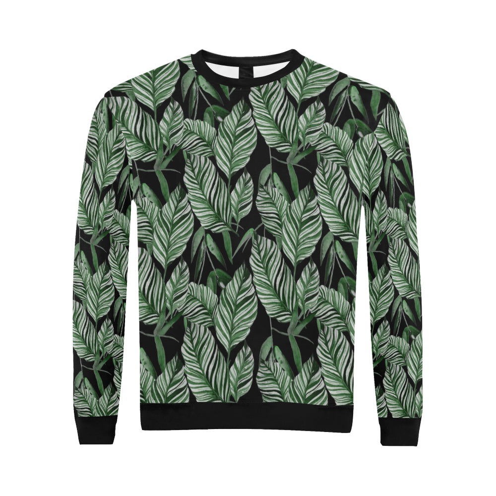 Palm Leaves Pattern Print Design PL09 Men Long Sleeve Sweatshirt