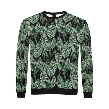 Palm Leaves Pattern Print Design PL09 Men Long Sleeve Sweatshirt