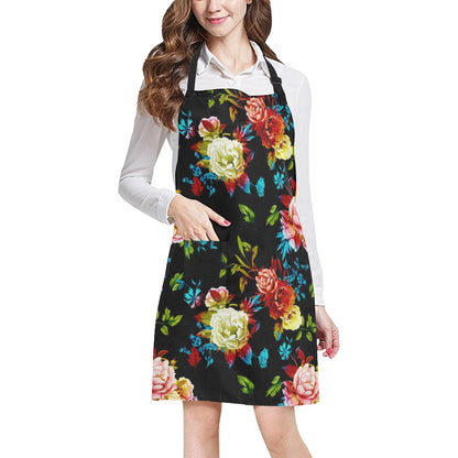 Peony Pattern Print Design PE07 Apron with Pocket