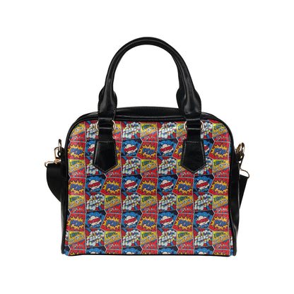 Comic Book Pattern Print Design 03 Shoulder Handbag