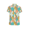 Mountain Pattern Print Design 02 Men's Short Sleeve Button Up Shirt