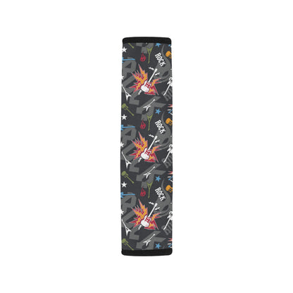 Rock and Roll Pattern Print Design A01 Car Seat Belt Cover