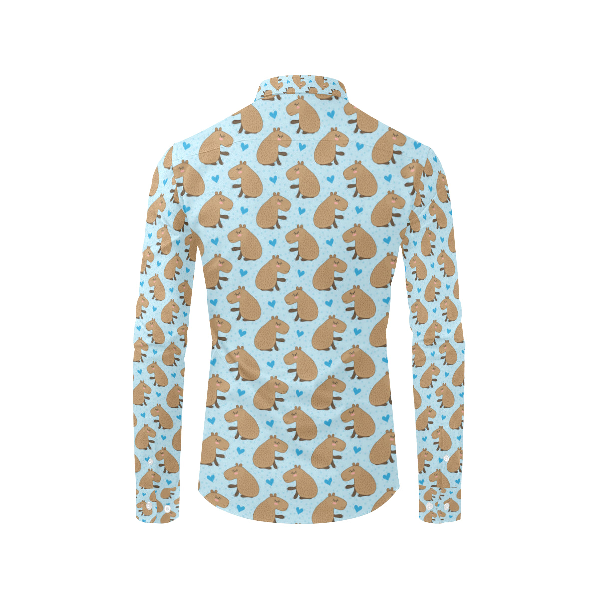 Capybara Pattern Print Design 01 Men's Long Sleeve Shirt