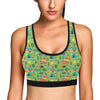 Camping Camper Pattern Print Design 04 Sports Bra