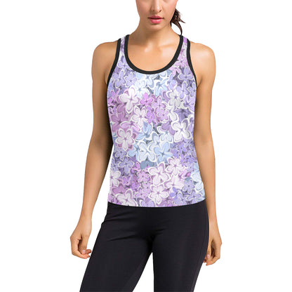 Lilac Pattern Print Design LI01 Women's Racerback Tank Top