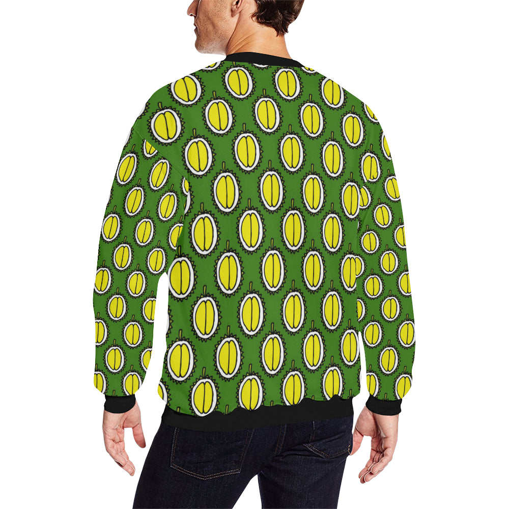 Durian Pattern Print Design DR01 Men Long Sleeve Sweatshirt