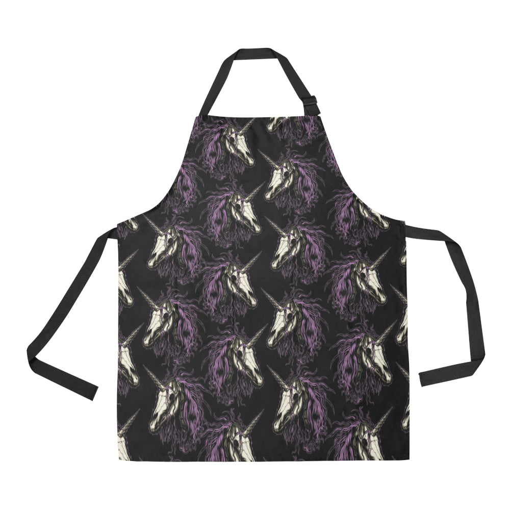 Unicorn Skull head Apron with Pocket