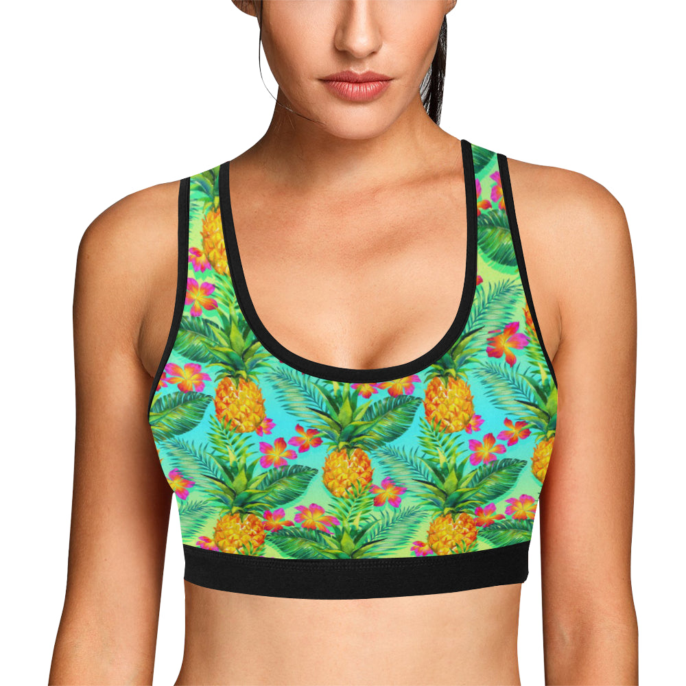 Pineapple Pattern Print Design PP010 Sports Bra