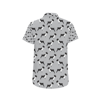 Boxers Pattern Print Design 01 Men's Short Sleeve Button Up Shirt