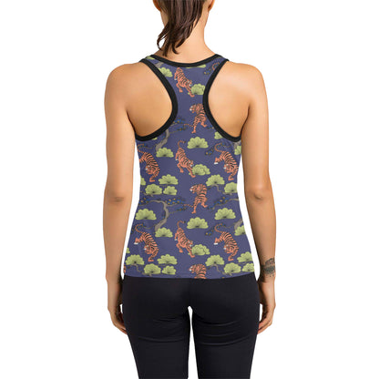 Tiger Pattern Japan Style Women's Racerback Tank Top