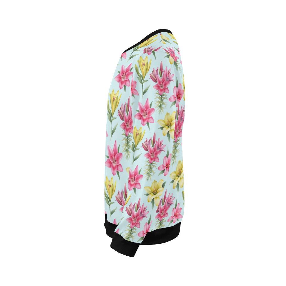 Lily Pattern Print Design LY010 Men Long Sleeve Sweatshirt