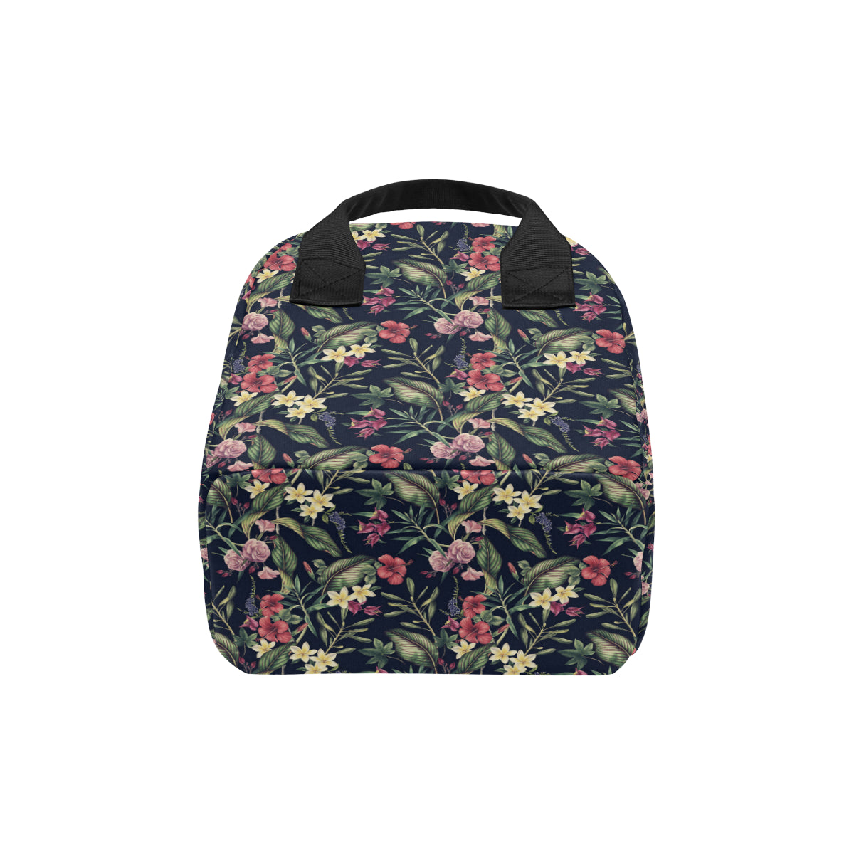 Tropical Flower Pattern Insulated Lunch Bag