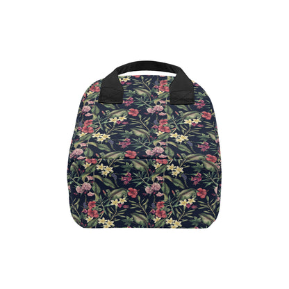 Tropical Flower Pattern Insulated Lunch Bag