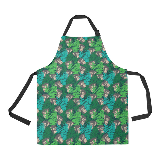 Chimpanzee Pattern Print Design 01 Apron with Pocket
