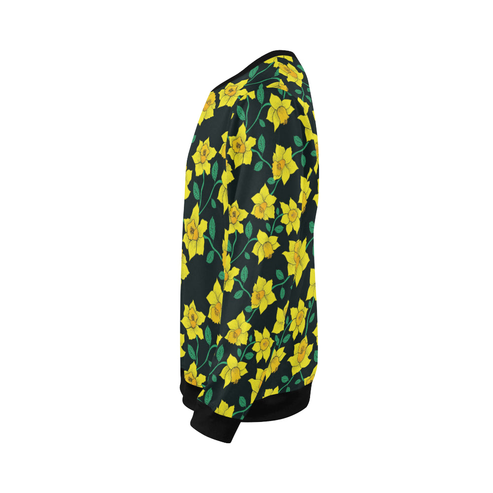 Daffodils Pattern Print Design DF03 Men Long Sleeve Sweatshirt
