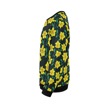 Daffodils Pattern Print Design DF03 Men Long Sleeve Sweatshirt