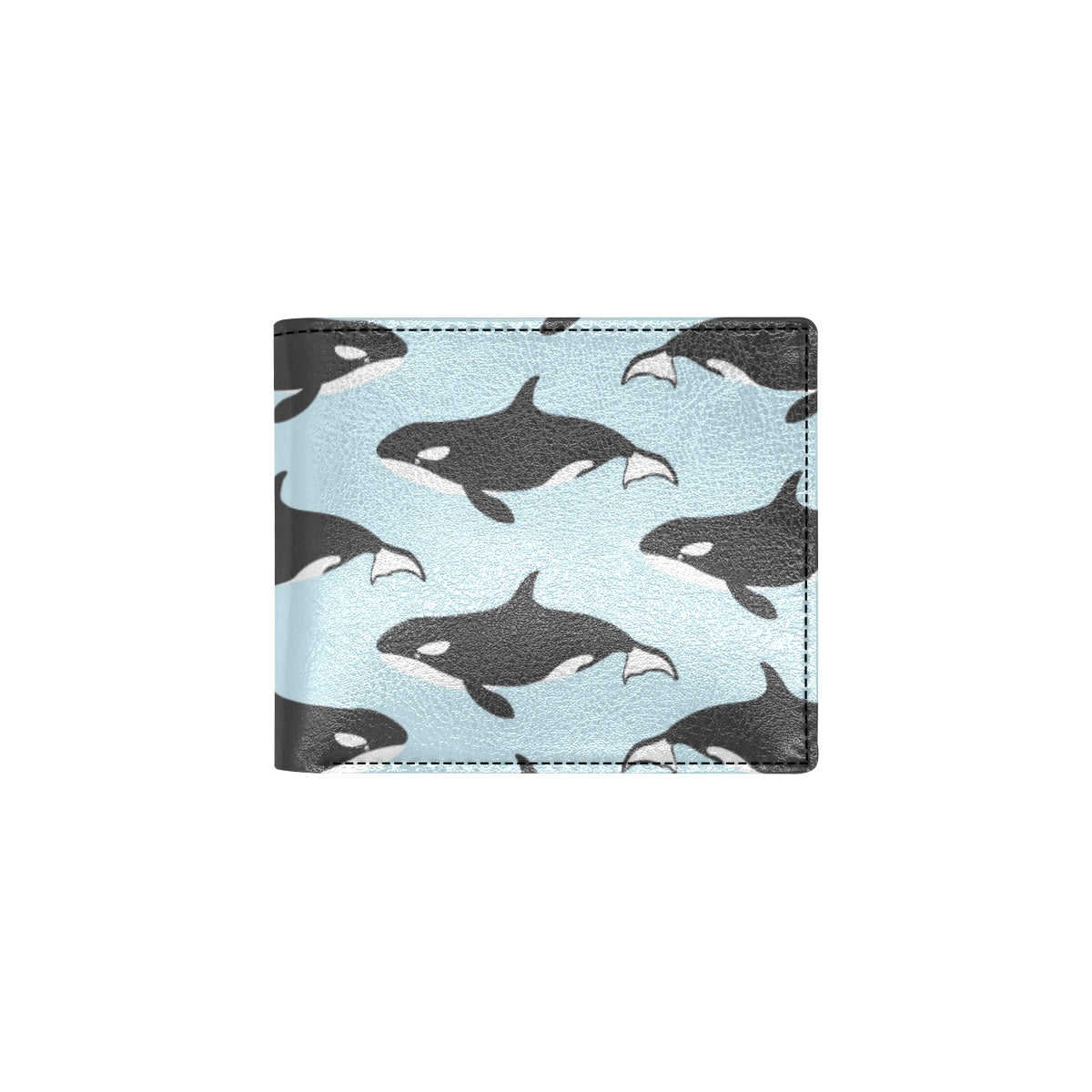 Killer Whale Pattern Print Design 01 Men's ID Card Wallet