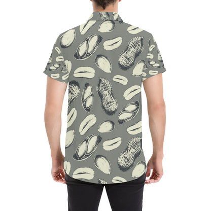Peanut Pattern Print Design A01 Men's Short Sleeve Button Up Shirt