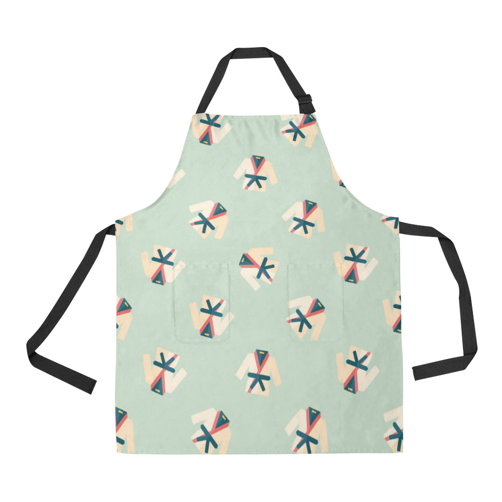Karate Pattern Print Design 02 Apron with Pocket