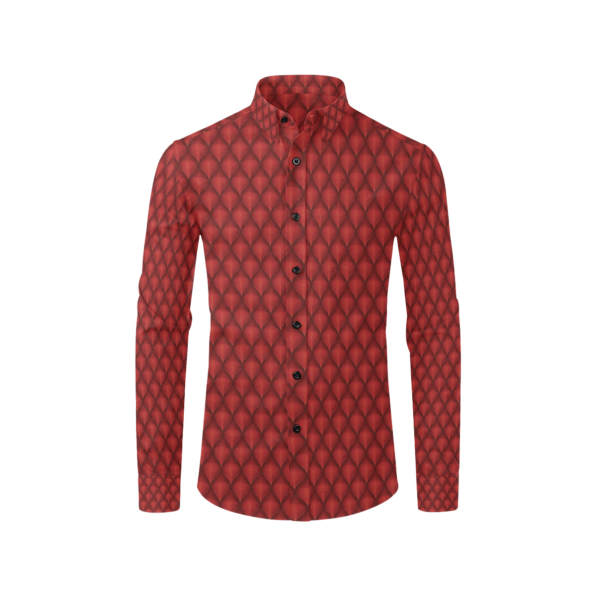 Dragons Red Skin Texture Men's Long Sleeve Shirt