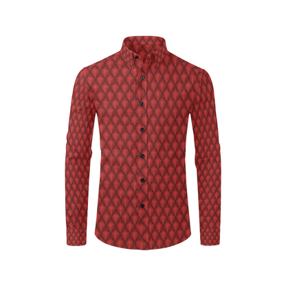 Dragons Red Skin Texture Men's Long Sleeve Shirt